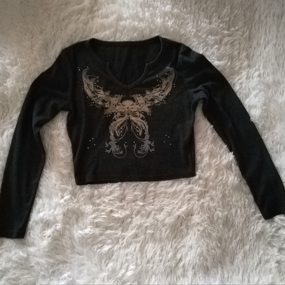 Women's Long Sleeve Crop Top